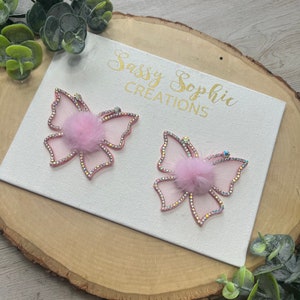 Fluffy Bow Center, Flat Back Resin Cabochon, Embellishment