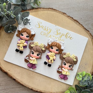 CLAYS: CLAY EMBELLISHMENT  clay doll , clays, bow centers, clay dolls, clay centerpieces, bow supplies, diy craft, bow centerpieces