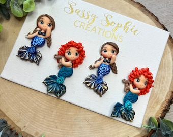 CLAYS; MERMAID PRINCESS clay, clay centers , clays, bow centers, clays, clay centerpieces, bow supplies, diy craft, bow centerpieces,
