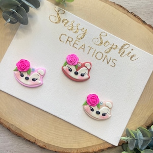 CLAYS; FOX CUTIE clay center, clays, bow centers, clays, clay centerpieces, bow supplies, diy craft, bow centerpieces,
