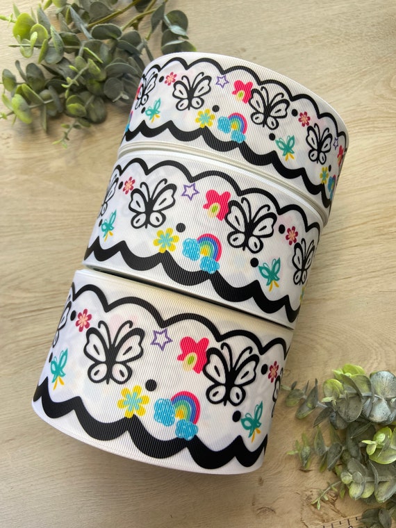 Butterfly Grosgrain Ribbon, Hairbow Ribbon (2/2.5/3 inch)