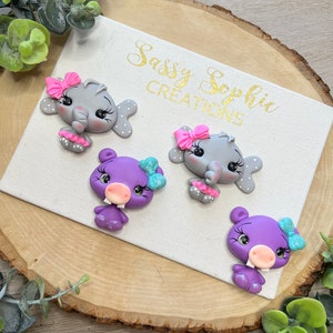 CLAYS; ANIMAL CUTIES clay center, clays, bow centers, clays, clay centerpieces, bow supplies, diy craft, bow centerpieces,