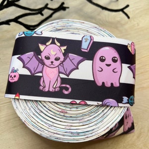 3&quot; Halloween gosgrain Ribbon, 3&quot; Grosgrain halloween Ribbon, 3 inch ribbon, halloween grosgrain ribbon, Hairbow Ribbons, ribbon