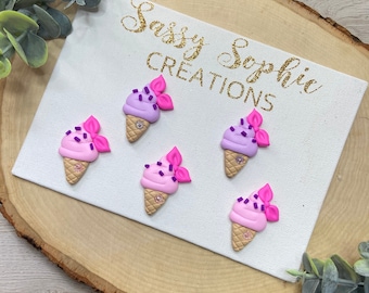 Handmade Ice Cream Clay Embellishments: Bow Centers, Jewelry Making