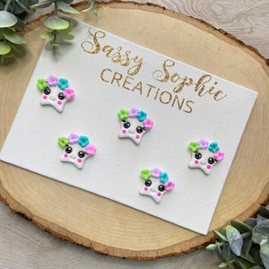 CLAYS: STARS CLAYS, hair bow clay centers , clays, bow centers, clays, clay centerpieces, bow supplies, diy craft, bow centerpieces,