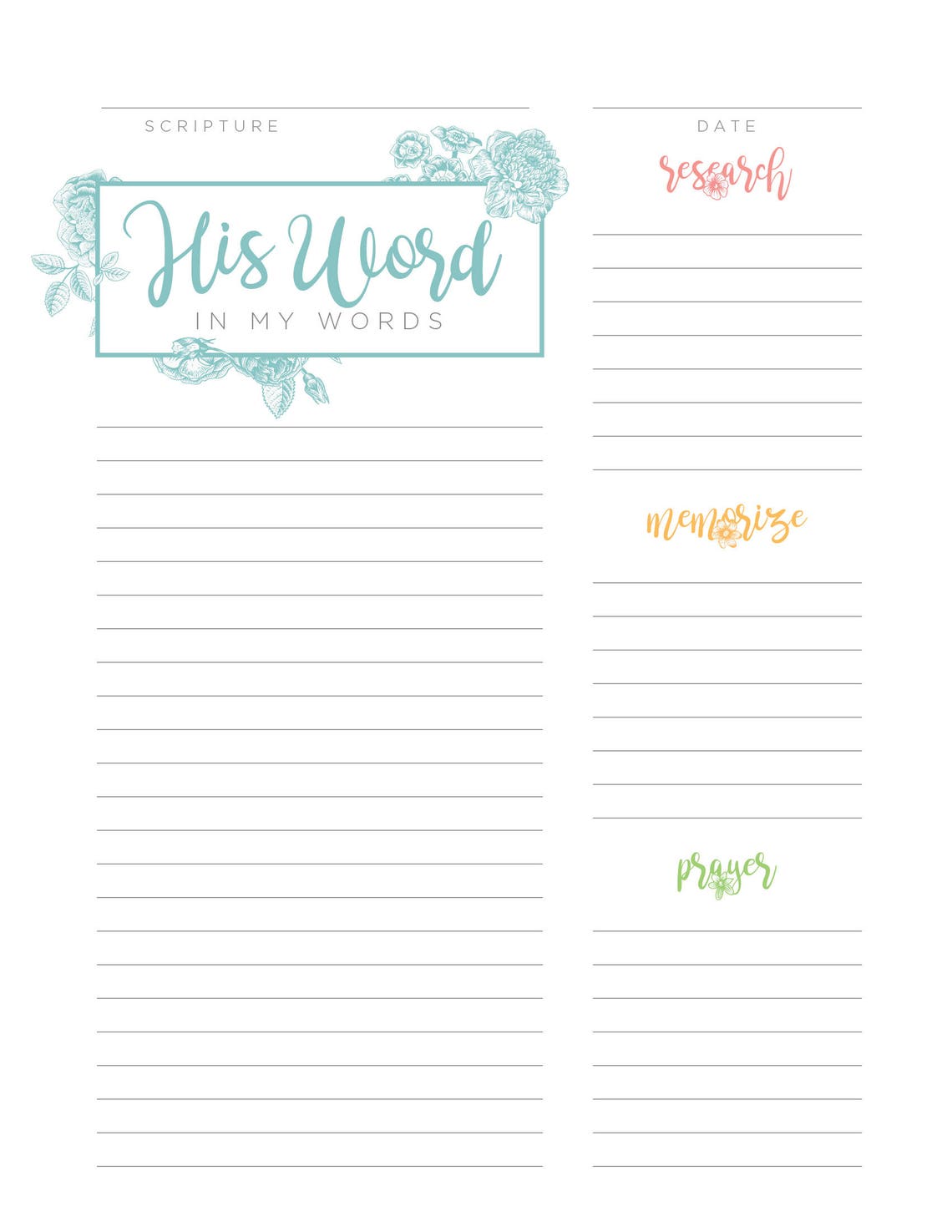 Scriptures Sheet Bible Study Sheet - Etsy