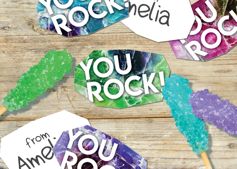 You Rock! Printable Valentine - Etsy