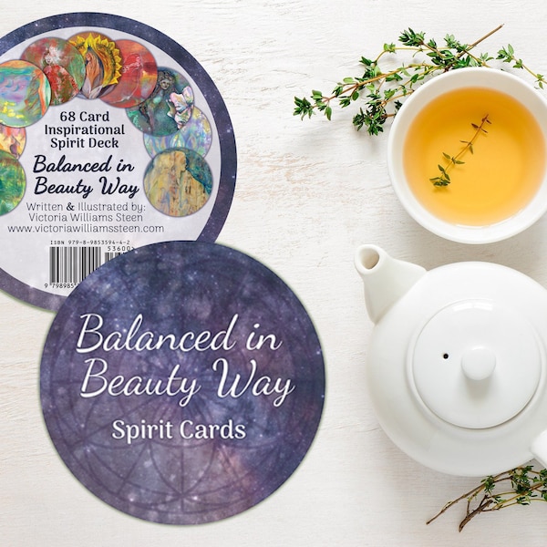 Balanced in Beauty Way Spirit Cards, Inspirational Round Oracle deck of 68 cards
