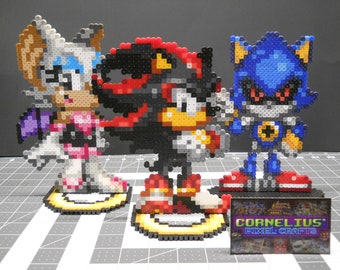 Sonic the Hedgehog - Genesis-Styled Modern Shadow, Rouge, and Metal Sonic Bead Sprites