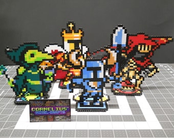 Shovel Knight - Standing Playable Knights (Shovel, Plague, Specter, and King Knight) Bead Sprites