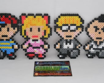 Earthbound - Main Party Character Bead Sprites (Ness, Paula, Jeff, Poo)