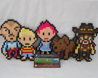 Mother 3 - Main Party Character Bead Sprites (Lucas, Kumatora, Duster, Boney, Flint)