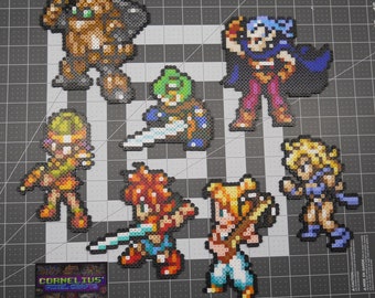 Chrono Trigger - Main Party Cast (Crono, Marle, Lucca, Robo, Frog, Ayla, Magus) Bead Sprites