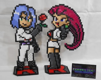 Pokemon Yellow - Team Rocket (Jessie & James) Colorized Trainer Bead Sprites