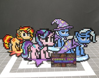 My Little Pony: FiM - Reformed Unicorn Squad (Starlight Glimmer, Sunset Shimmer, and Trixie) Bead Sprites