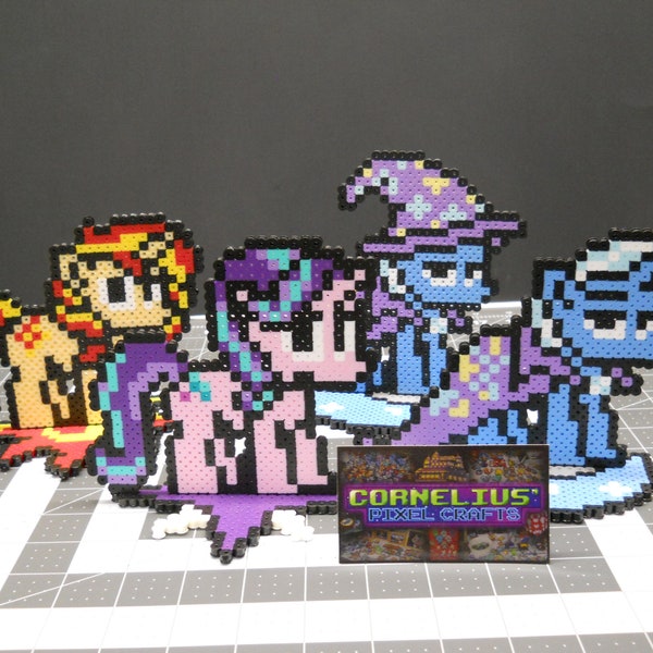 My Little Pony: FiM - Reformed Unicorn Squad (Starlight Glimmer, Sunset Shimmer, and Trixie) Bead Sprites