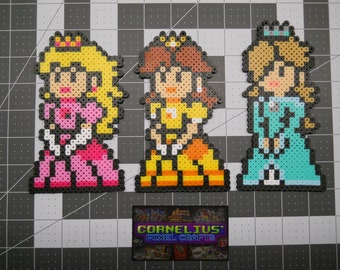 Super Mario Bros 3 - SMB3-Styled Peach, Daisy, and Rosalina Bead Sprites