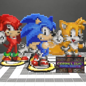Sonic the Hedgehog - Genesis-Styled Modern Sonic, Tails, and Knuckles Bead Sprites