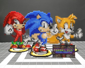 Sonic the Hedgehog - Genesis-Styled Modern Sonic, Tails, and Knuckles Bead Sprites