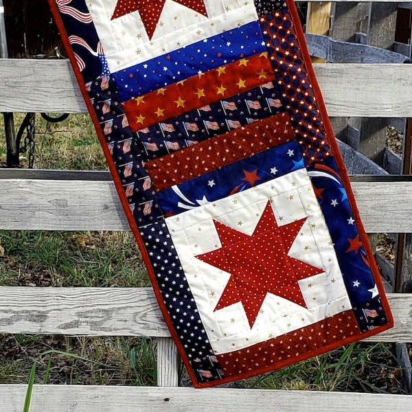 Stars and Bars Table Runner Quilt Pattern