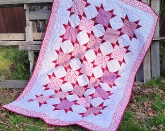 Scrappy Snowball Star Twin Quilt Pattern