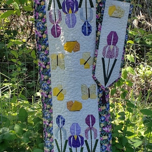 Iris Garden Table Runner Quilt pattern