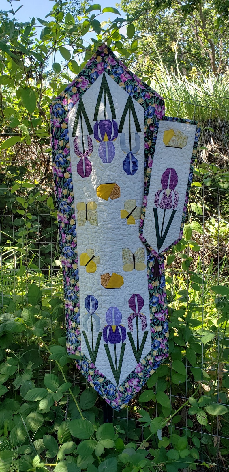 Iris Garden Table Runner Quilt Pattern Etsy