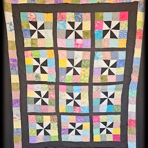 Windmills in the field baby quilt pattern