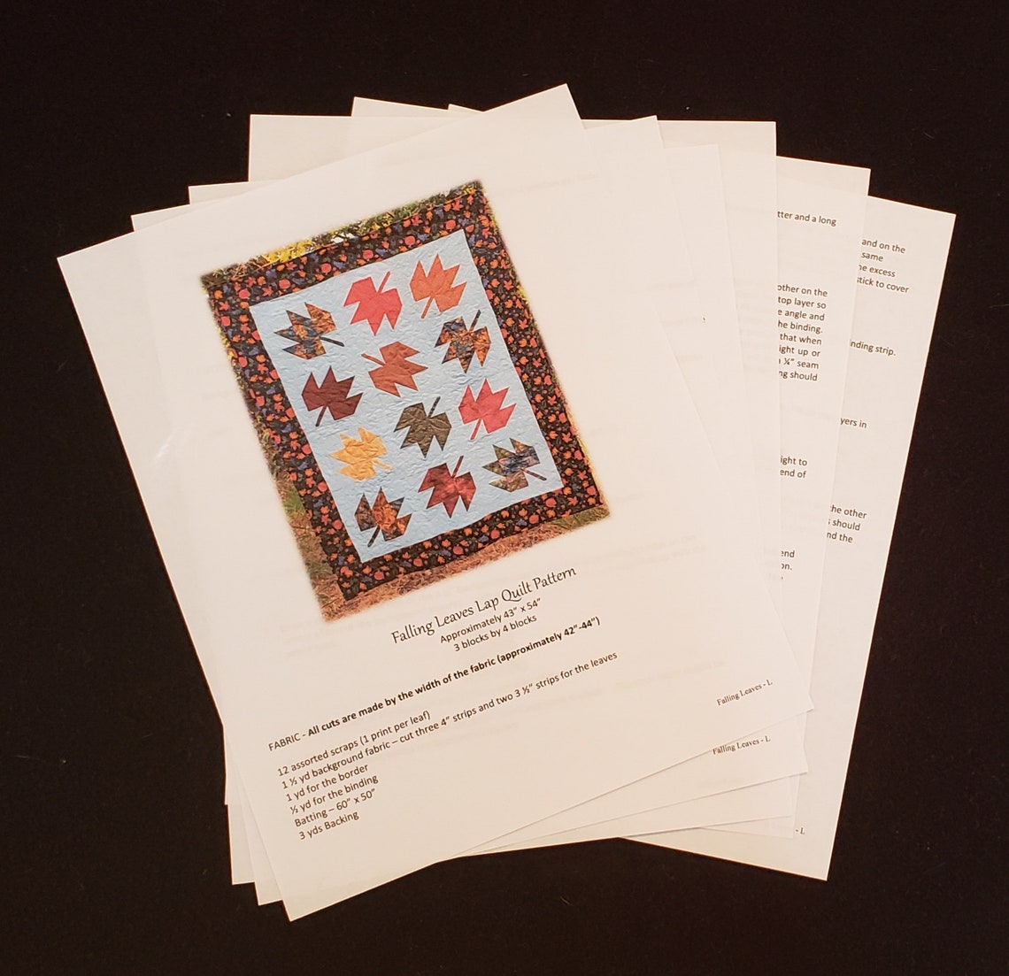 Falling Leaves Lap Quilt Pattern - Etsy
