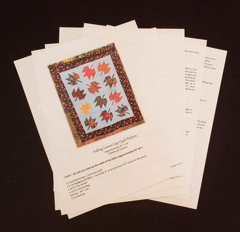 Falling Leaves Lap Quilt Pattern - Etsy