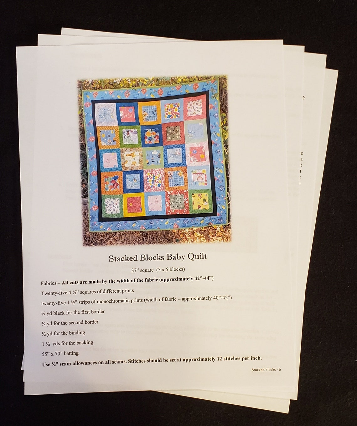 Stacked Blocks Baby Quilt Pattern - Etsy