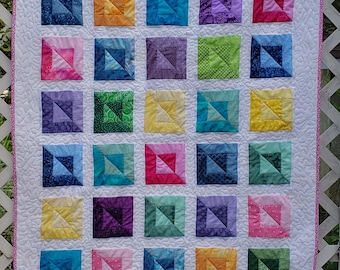 Beveled Boxes Lap Quilt Pattern