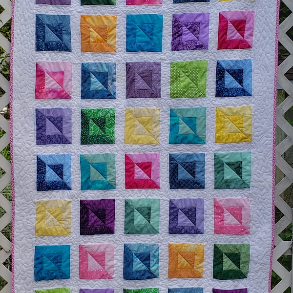 Beveled Boxes Lap Quilt Pattern