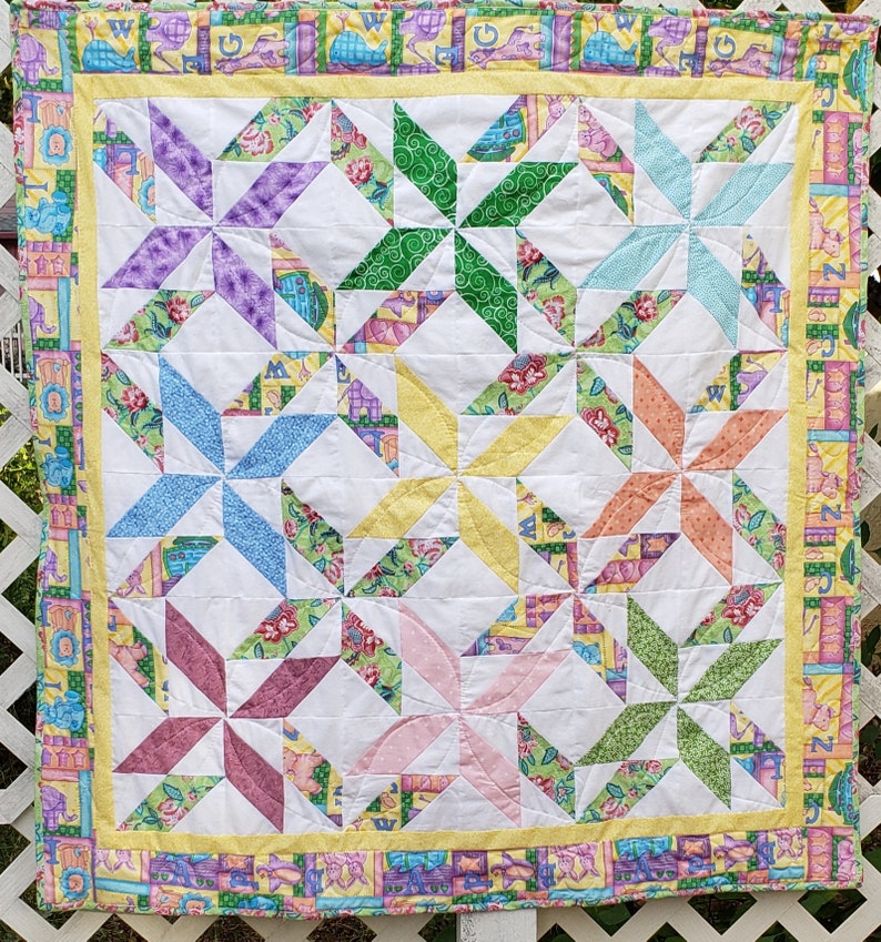 Spinning Stars Baby Quilt Pattern Etsy