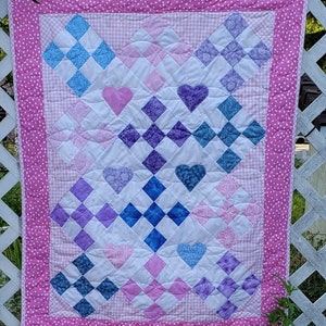 Nine Patch On Point Baby Quilt Pattern