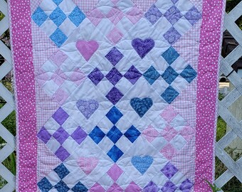 Nine Patch On Point Baby Quilt Pattern