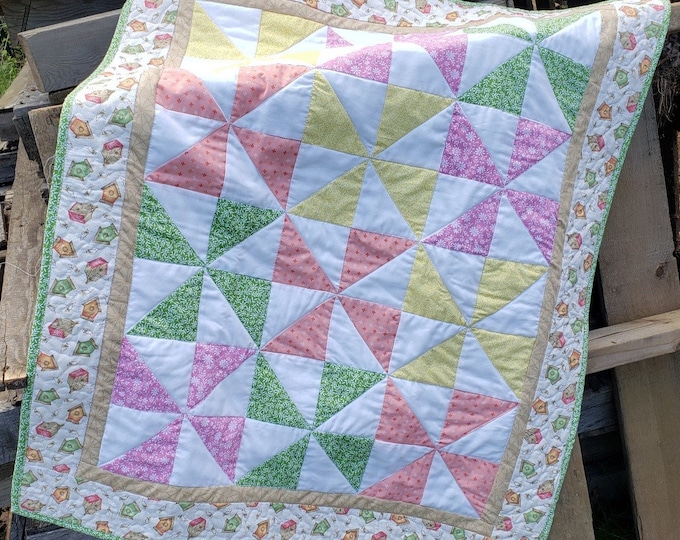 Featured listing image: Pinwheel Baby Quilt Pattern
