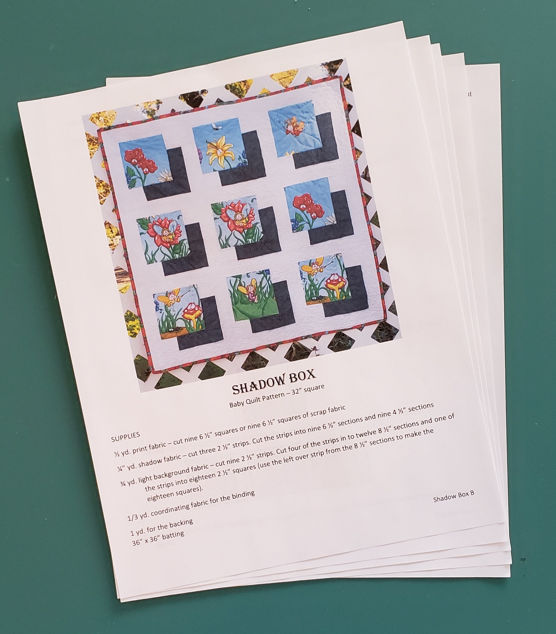 Baby Quilt Pattern Shadow Box Etsy