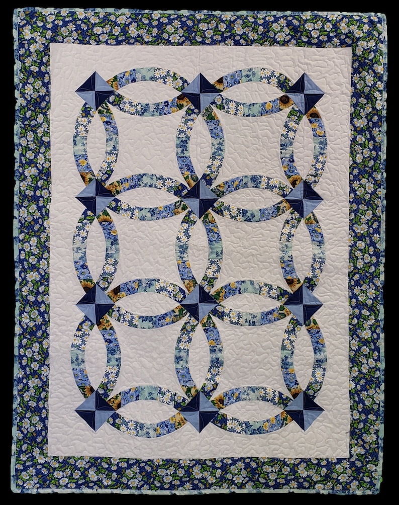 Double Wedding Ring Lap Quilt Pattern image 3
