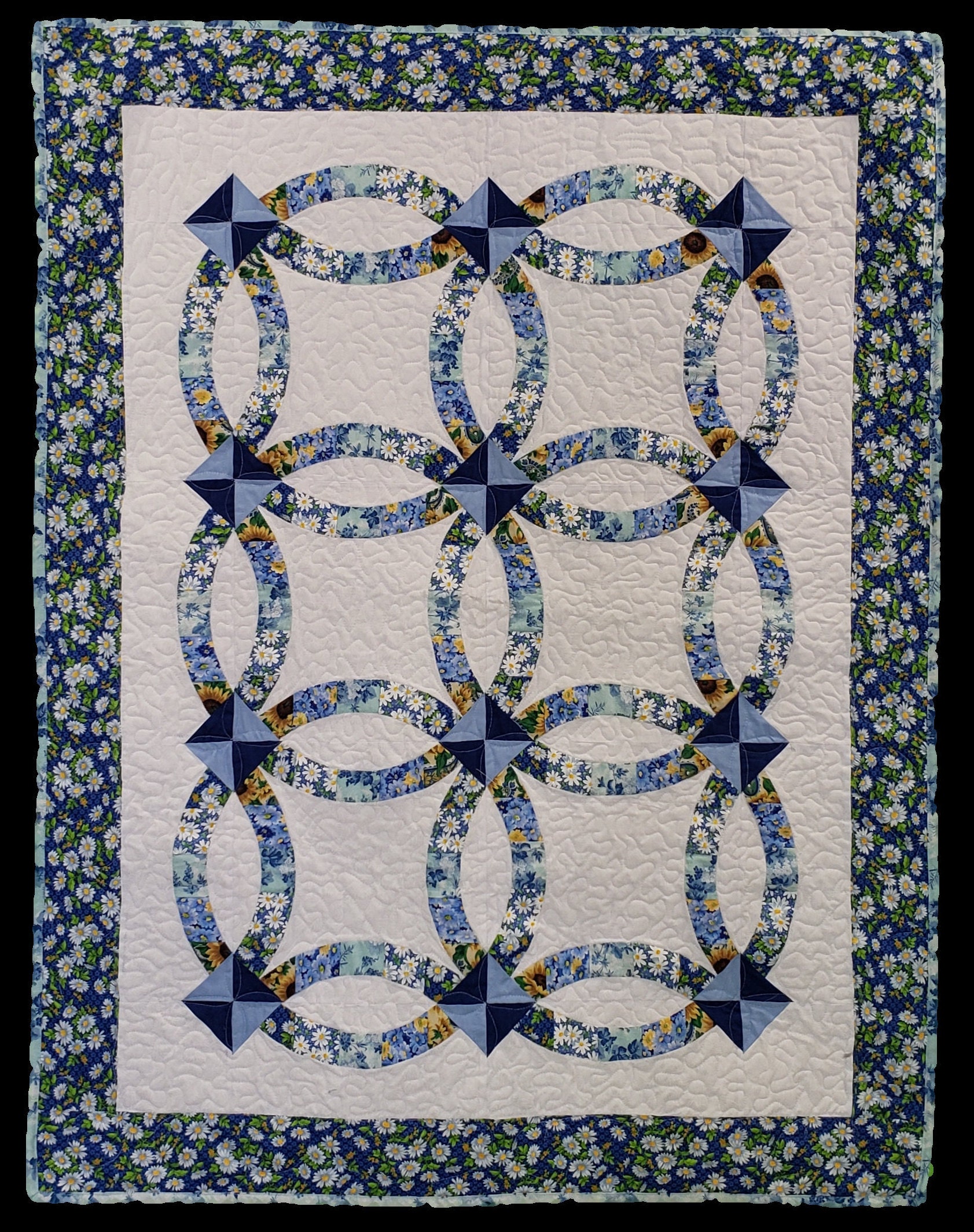 Double Wedding Ring Lap Quilt Pattern Etsy Australia