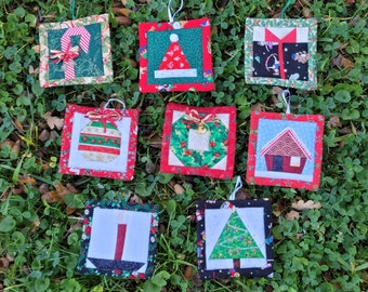 Quilted Christmas Ornaments Pattern Using Paper Foundation Piecing