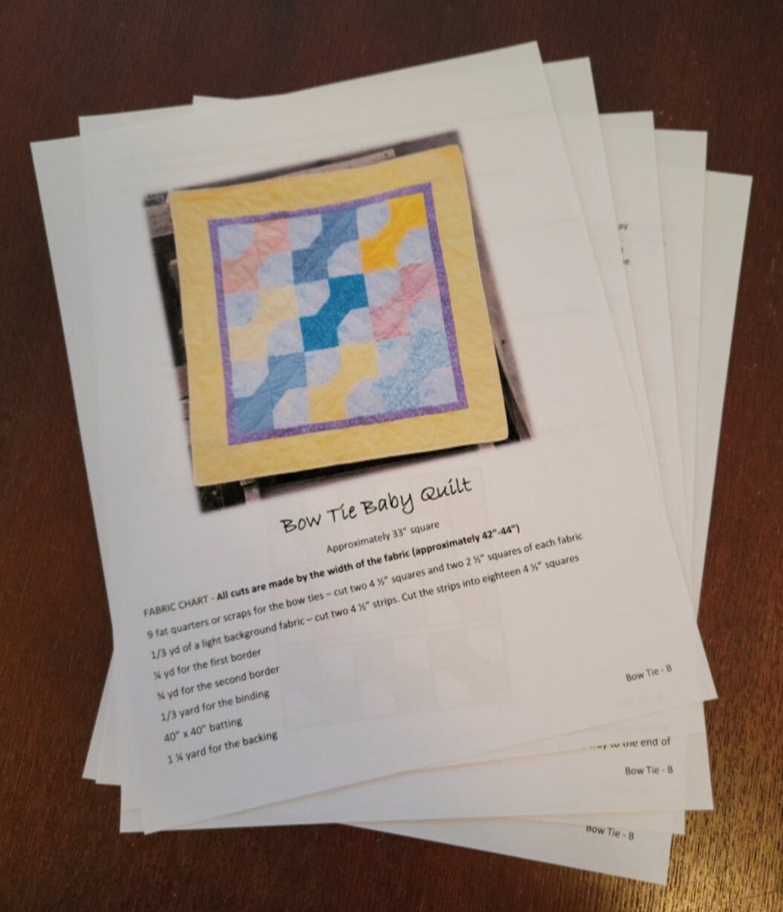 Bow Tie Baby Quilt Pattern Etsy