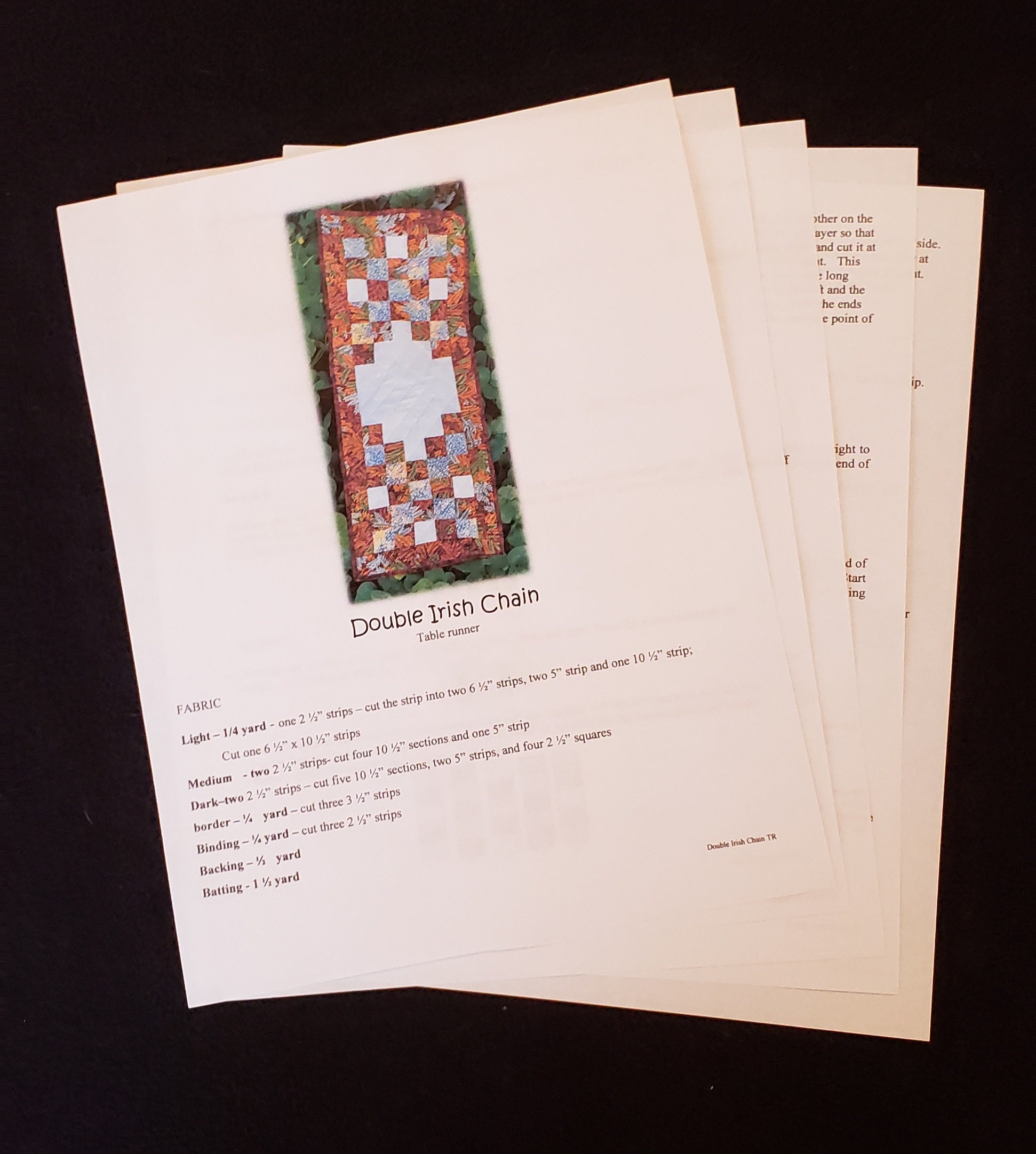 Double Irish Chain Table Runner Pattern - Etsy