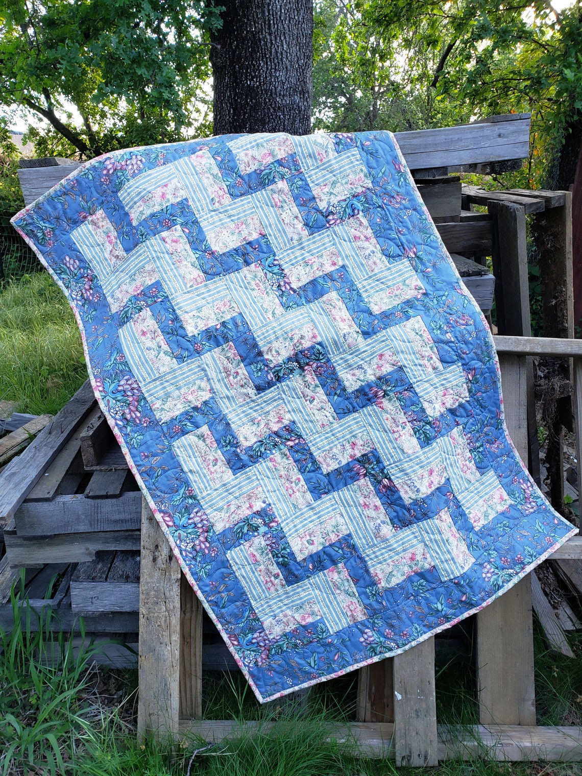 Split Rail Fence Lap Quilt Pattern Etsy