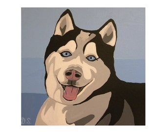 Siberian Husky Dog lover Art Print wall decor