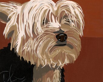Yorkie Painting Canvas dog lover wall art