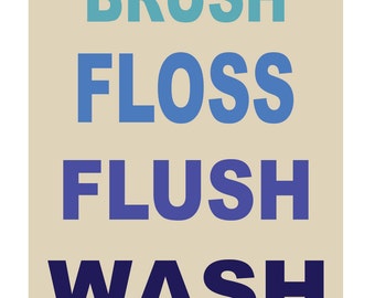 Bathroom Rules art print funny decor wall art