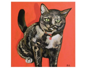 Tortie Cat Art Print