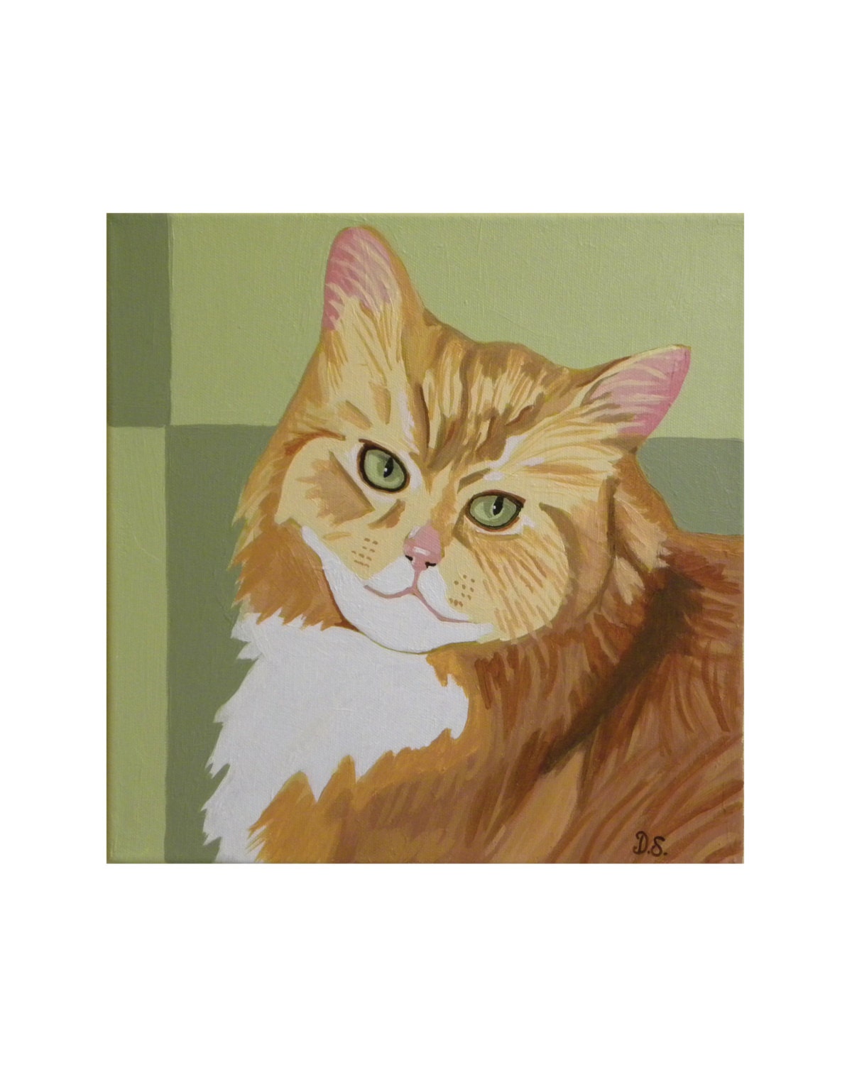 Long Hair Orange Tabby Cat Art Print New Pet Adoption Gift Etsy