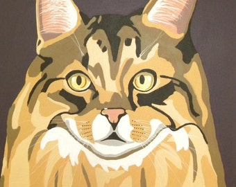 Maine Coon cat lover canvas painting wall art